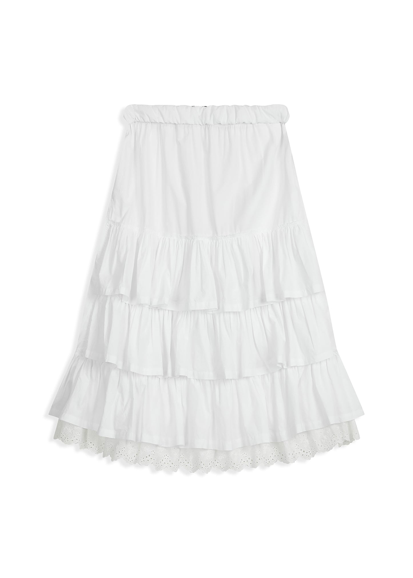 Rolled Waist Tiered Skirt