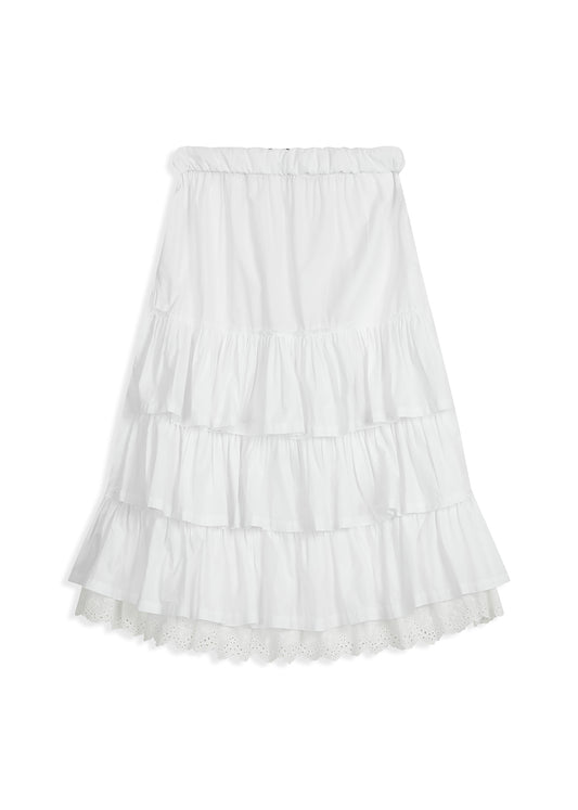 Rolled Waist Tiered Skirt