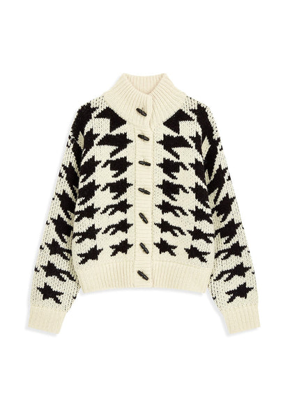 Houndstooth Star Cowichan Cardigan