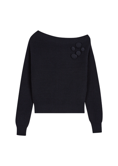 Badge Appliqué Knit Pullover