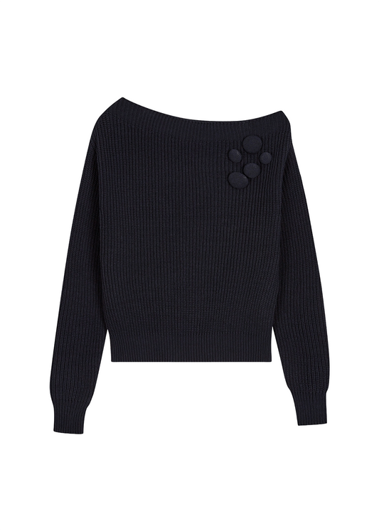 Badge Appliqué Knit Pullover
