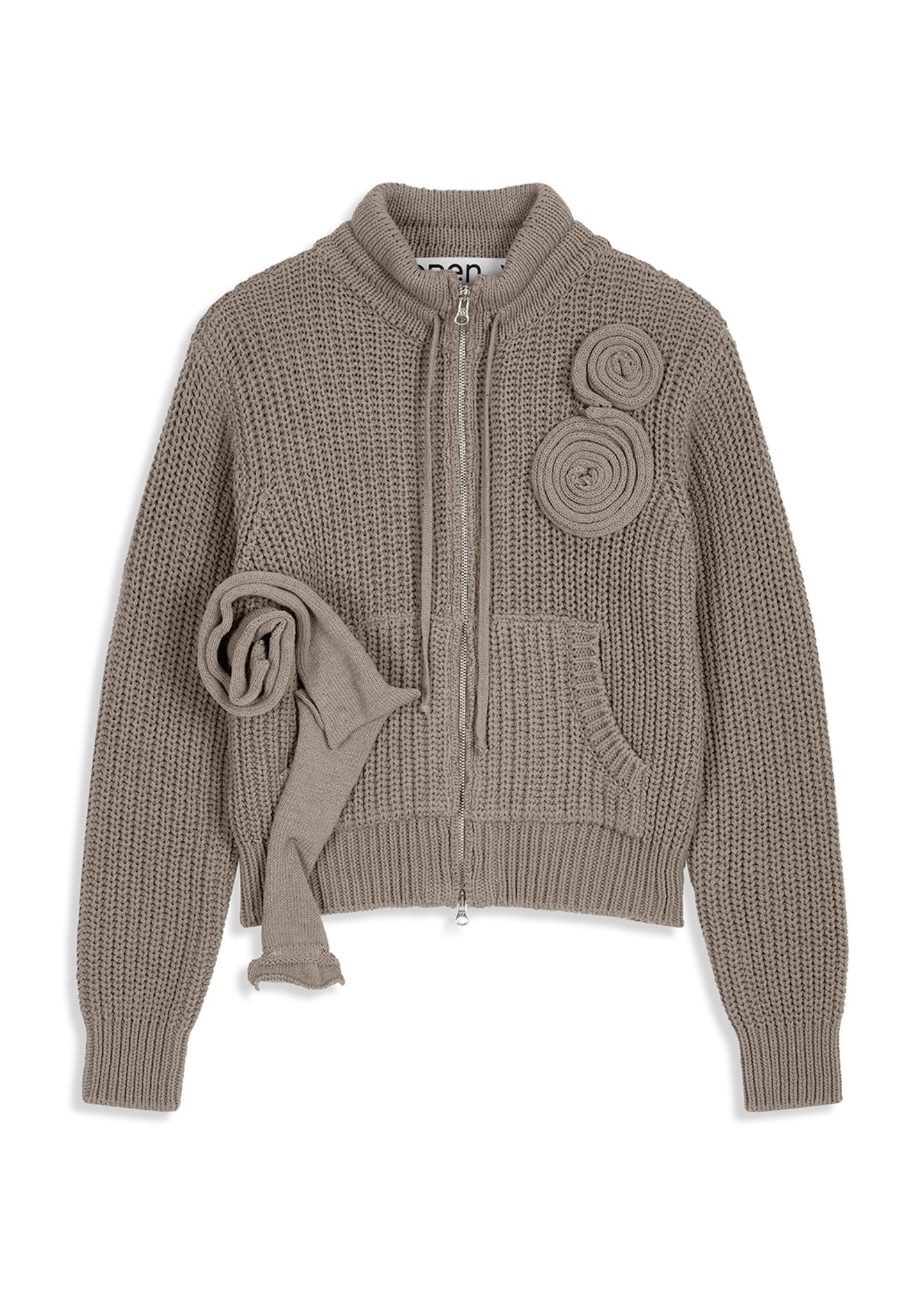 Appliqué Knit Zipup Jacket