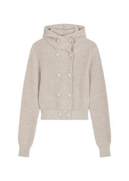 Hooded Button Cardigan