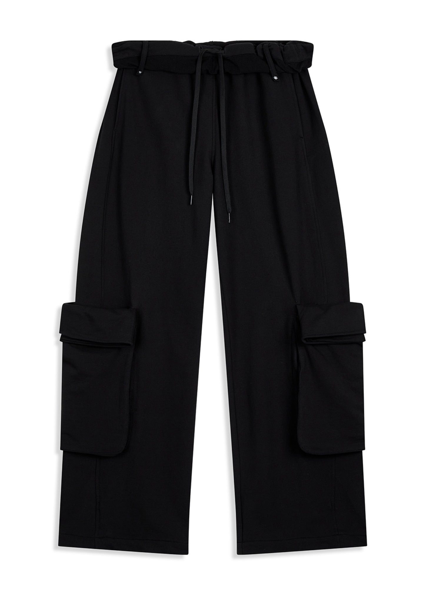 Rolled Waist Sweat Cargo Pants