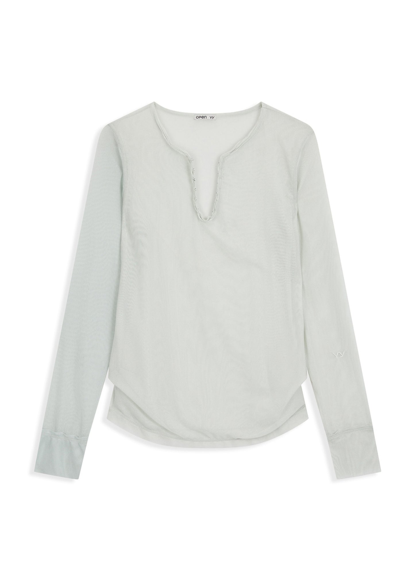 Mesh Hook Henley Long Sleeve