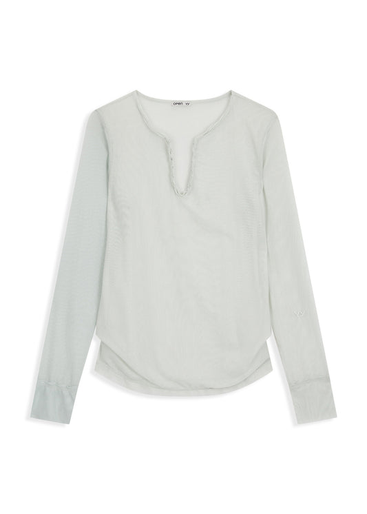 Mesh Hook Henley Long Sleeve