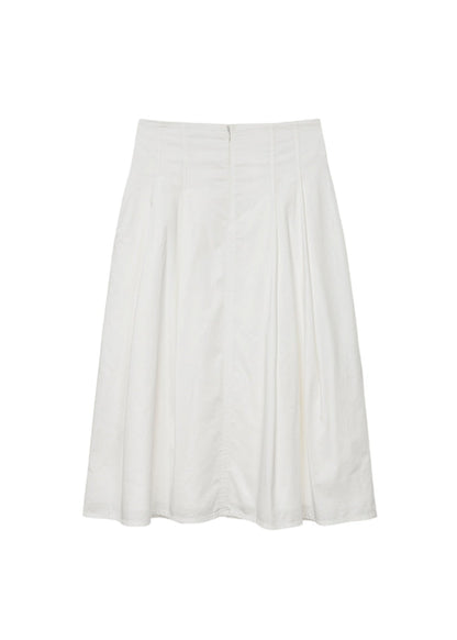 Tucked Maxi Cotton Skirt