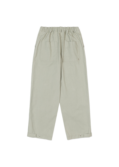 Washed Cotton Wide Pants