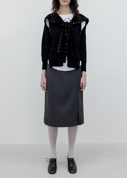 Stud Sleeve Layered Cardigan