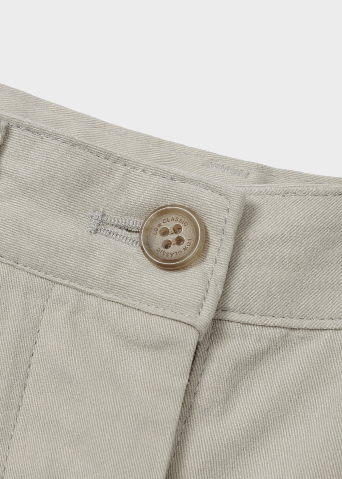 Wide-fit Curved Cotton Pants