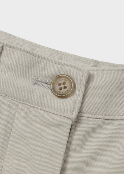 Wide-fit Curved Cotton Pants