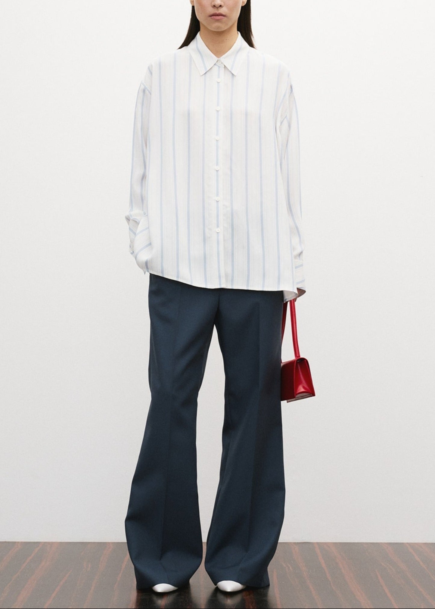 Double Layer Cuffs Stripe Shirt