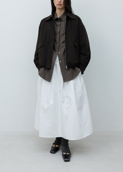 Tucked Maxi Cotton Skirt