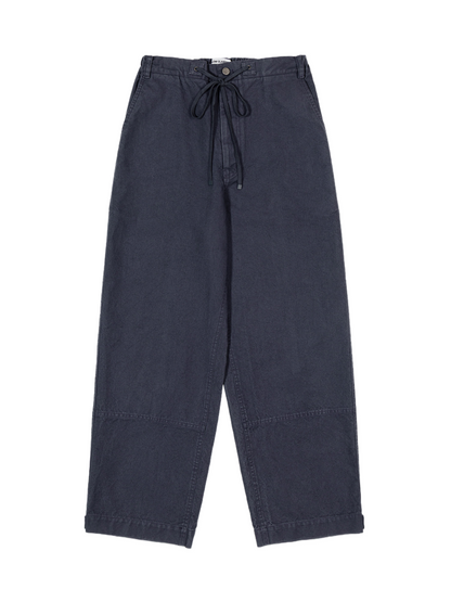 Washed Cotton Wide Pants