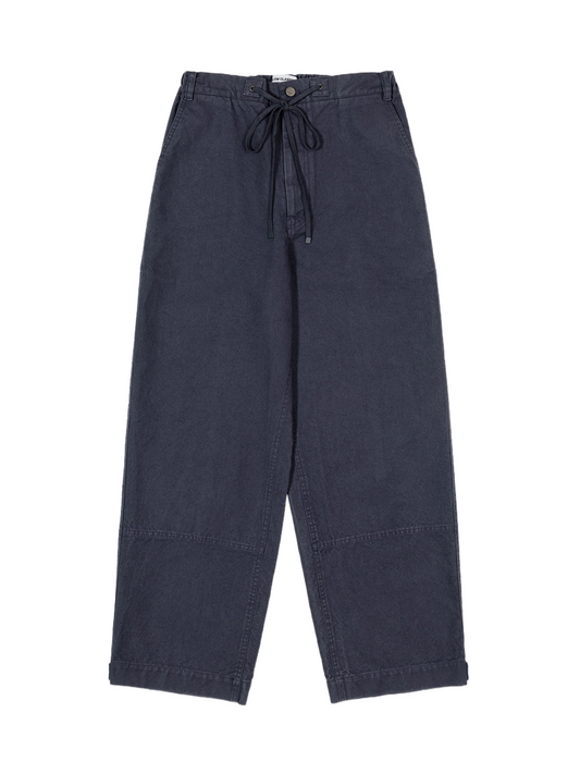 Washed Cotton Wide Pants