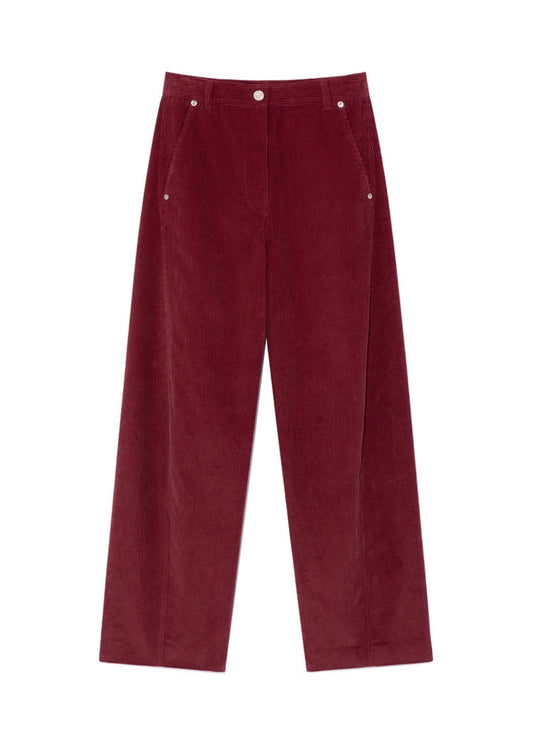 Curved Seam Corduroy Pants