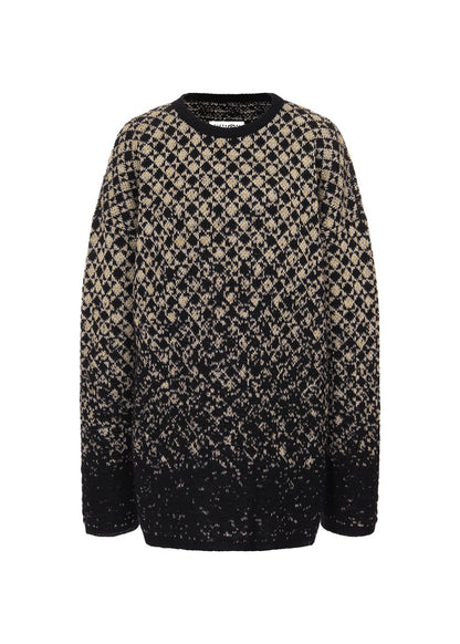 Checked Crewneck Sweater