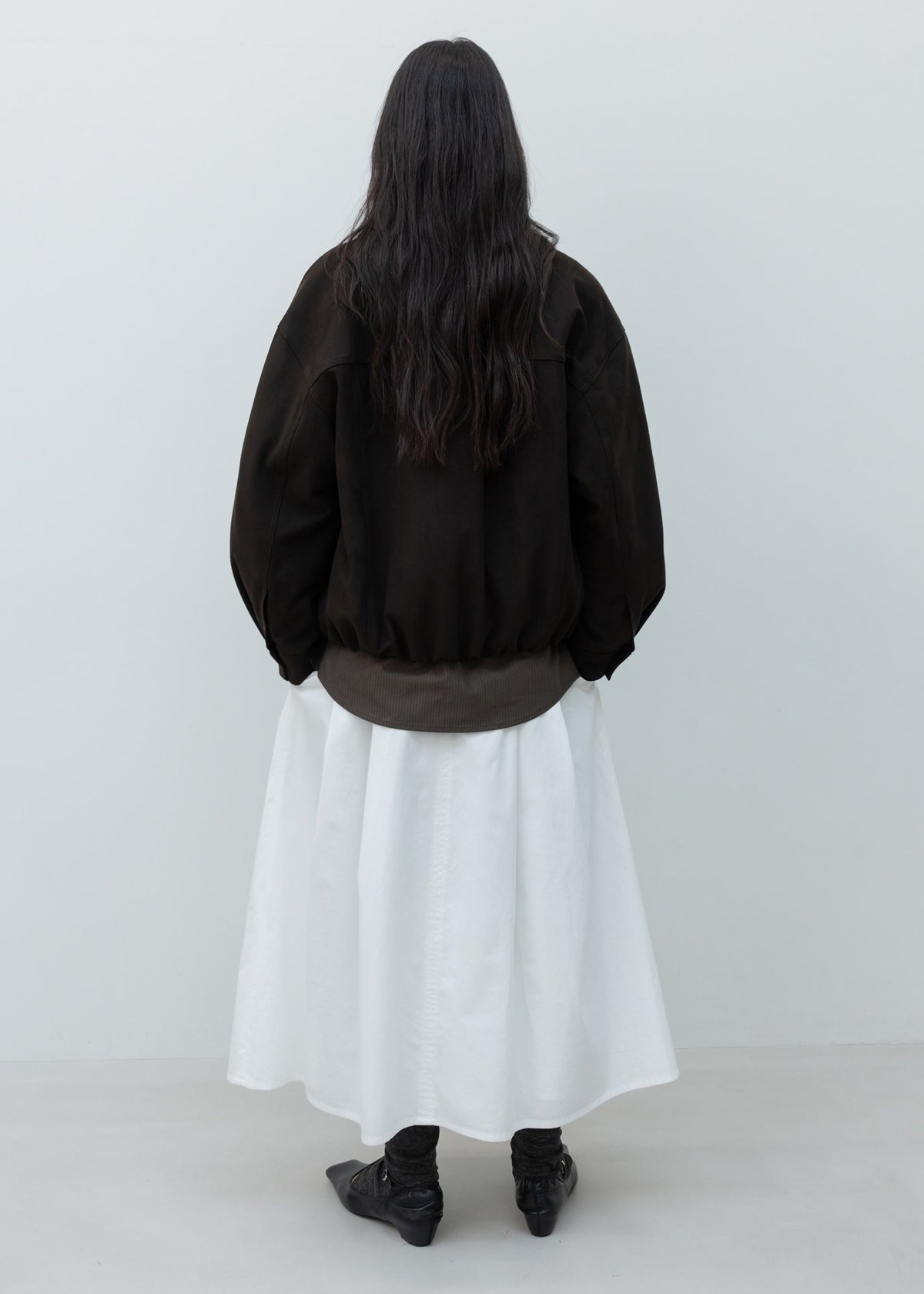 Tucked Maxi Cotton Skirt