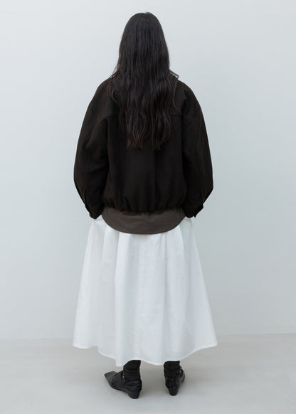 Tucked Maxi Cotton Skirt