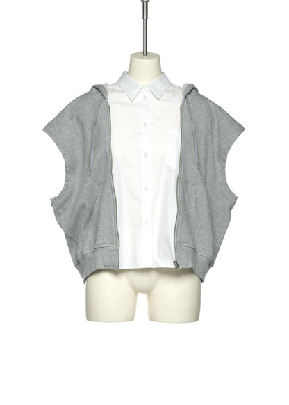 Shirt Layered Hoodie Sleevless Jumper