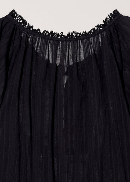 Ribboned Shirring Blouse