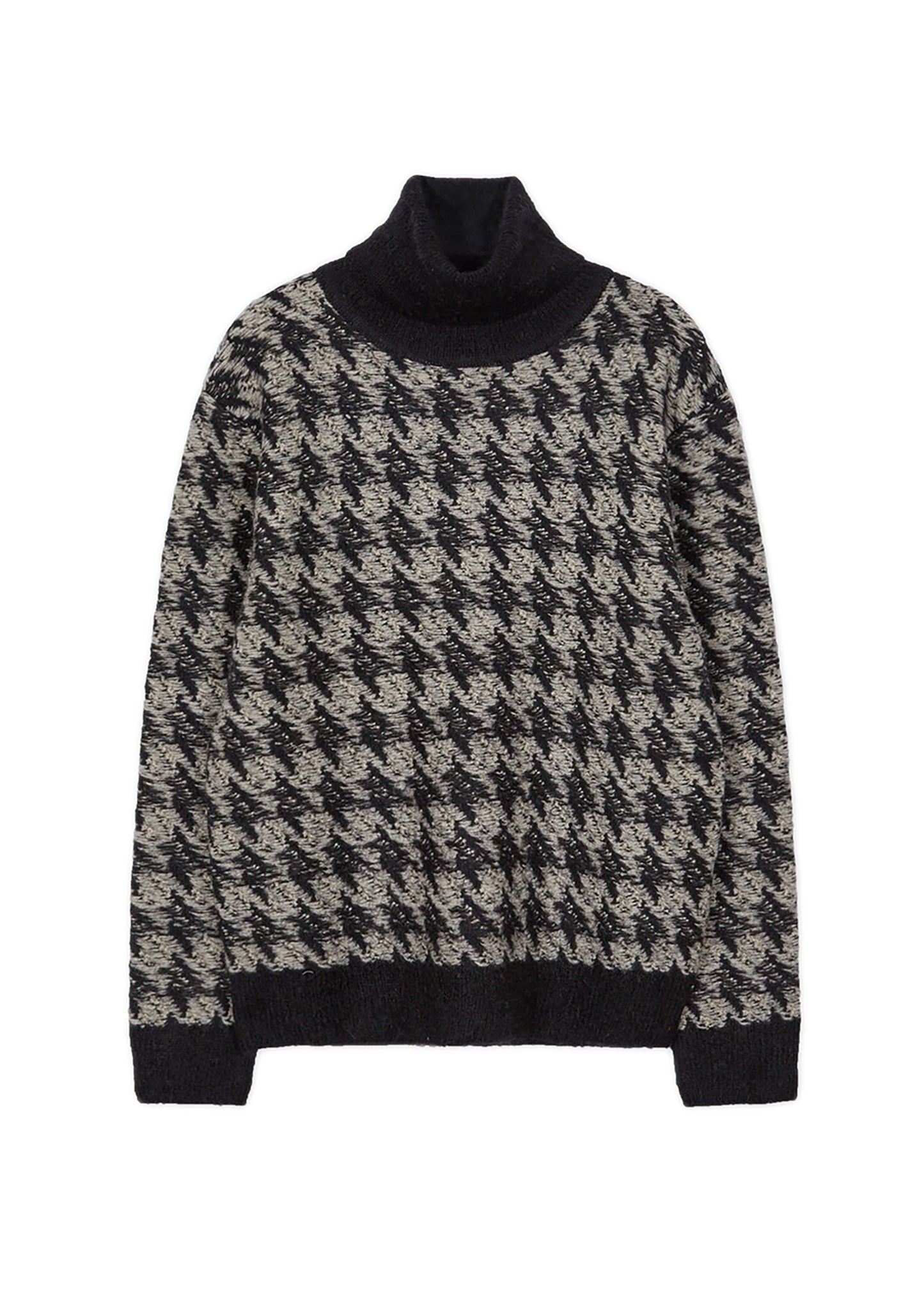 XEZAL Houndstooth Check Knit Turtleneck