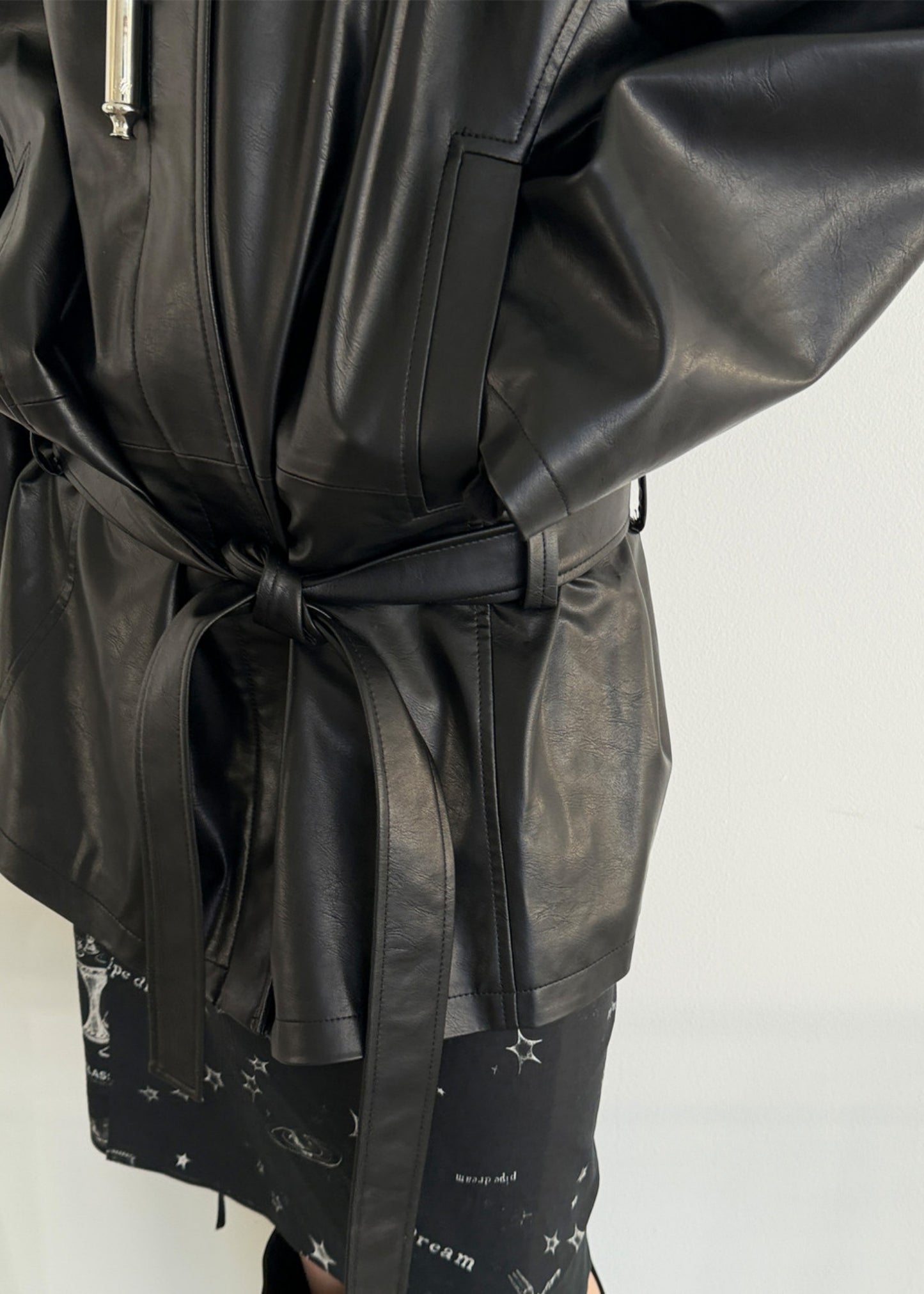 Low Waist Artificial Leather Jacket