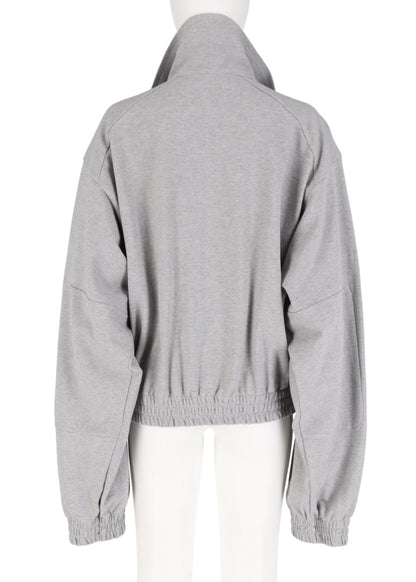 Half Neck Epaulette Zip-up Jacket