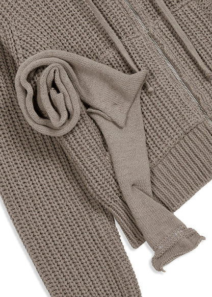 Appliqué Knit Zipup Jacket
