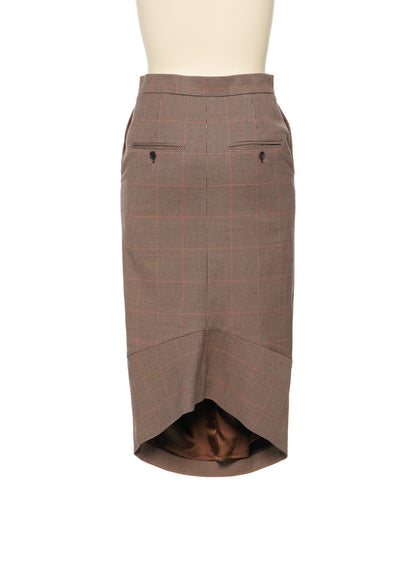 Check Front Tucked Skirt