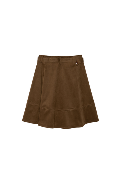Suede Belted Skirt