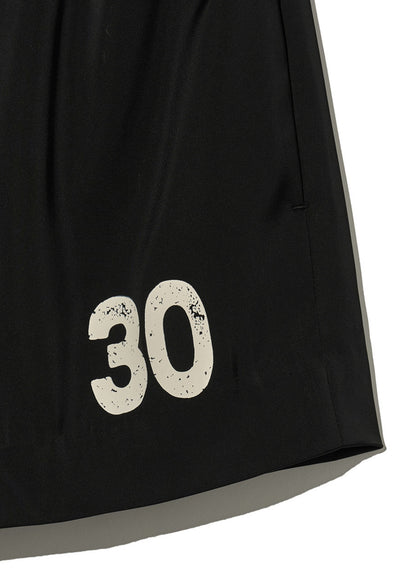 Line Satin Shorts Black