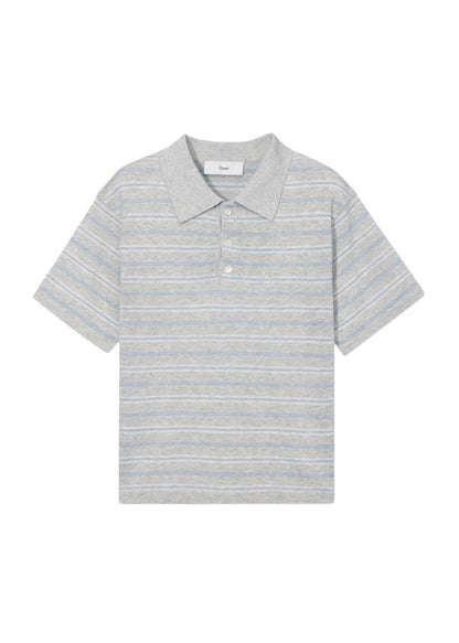 Linen Striped Polo Knit