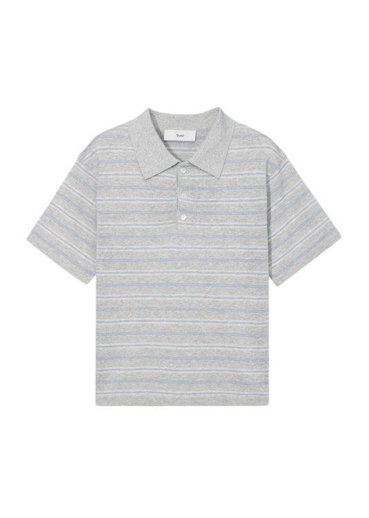 Linen Striped Polo Knit