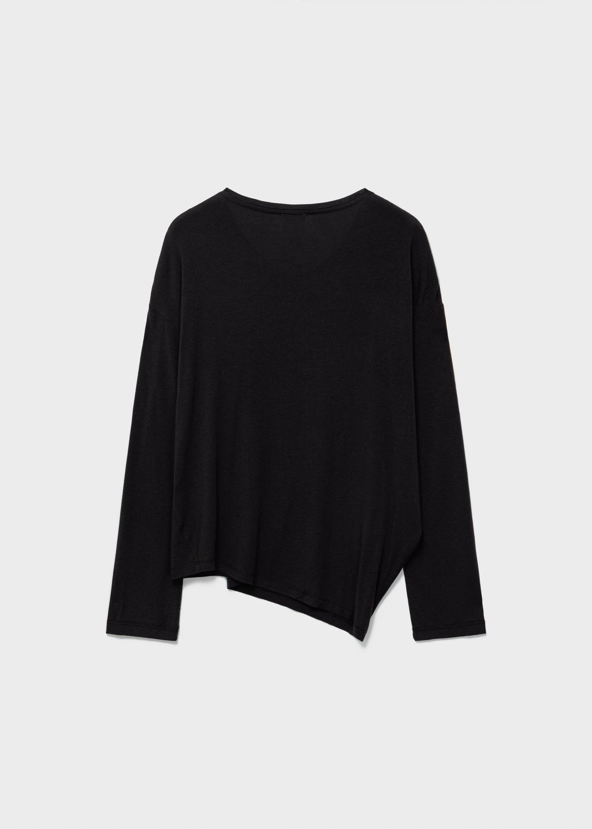 Asymmetric Henley Neck Wool T-shirt