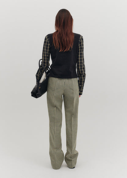 Contrast Long Sleeve Top
