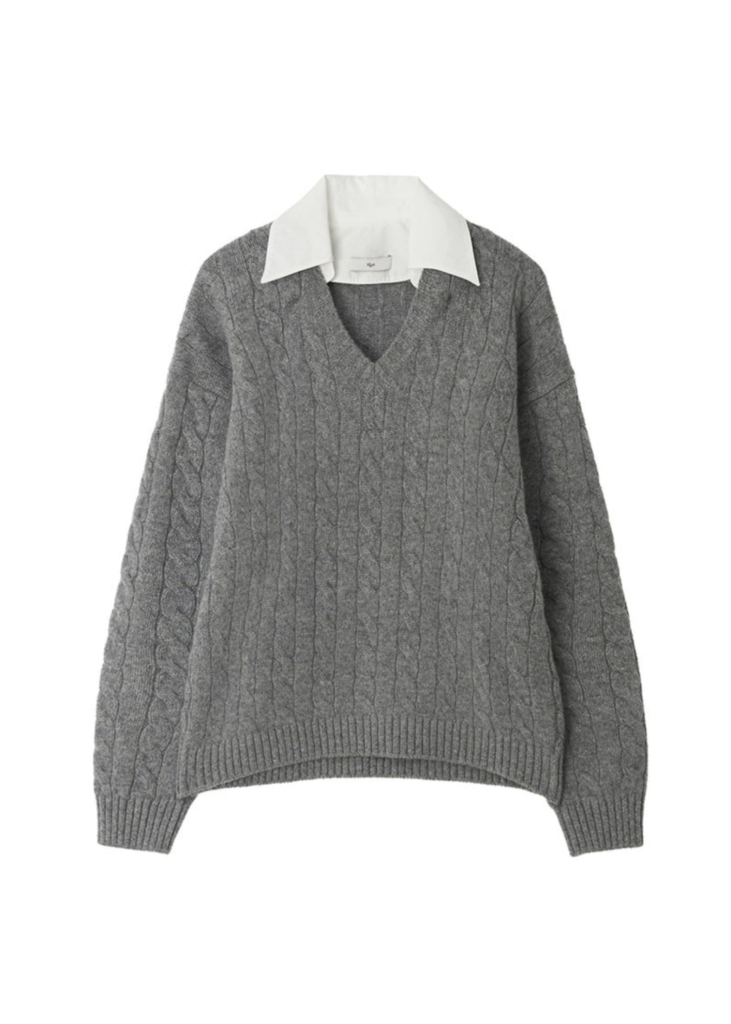 Shirt Collar V-Neck Knit