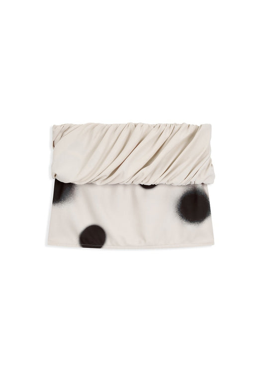 Rolled Waist Dot Mini Skirt