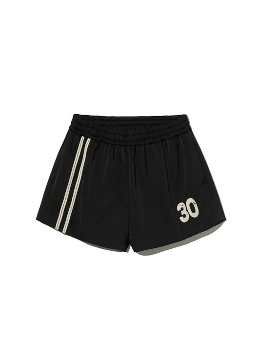 Line Satin Shorts Black