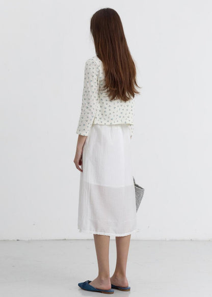 Pointelle Crewneck Cardigan