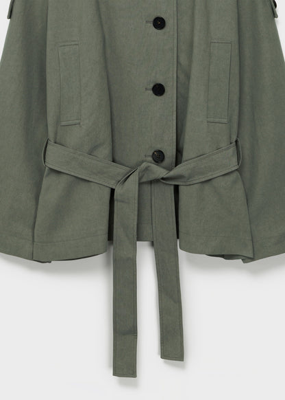 Low-Waisted Washed Cotton Half Jacket