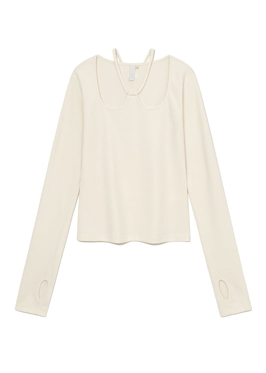 W-neck Jersey Top