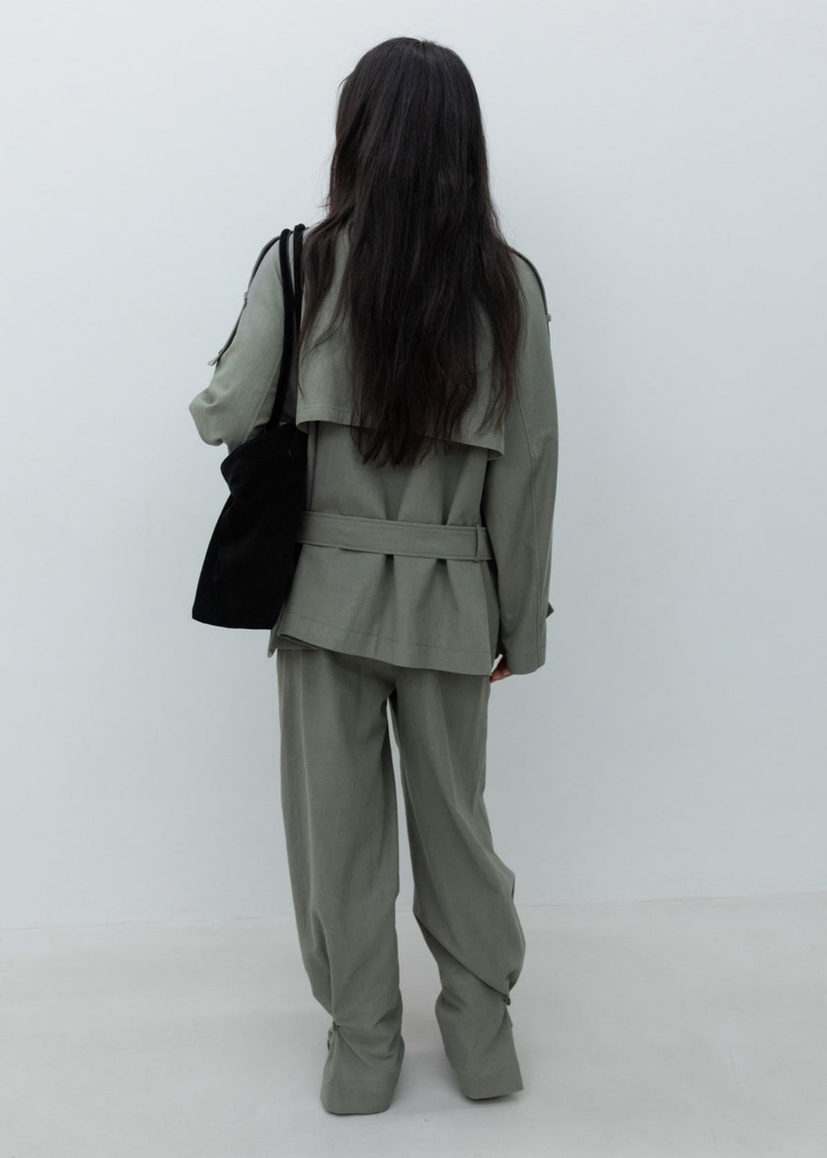 Low-Waisted Washed Cotton Half Jacket