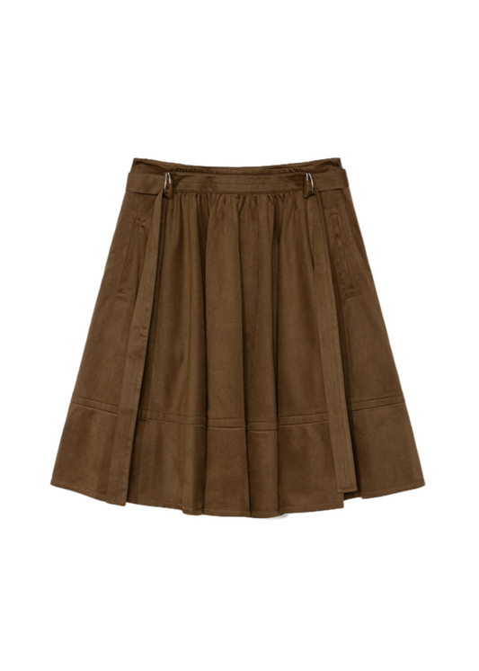 Suede Belted Skirt
