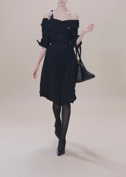 Off-the-shoulder Shirt Dress