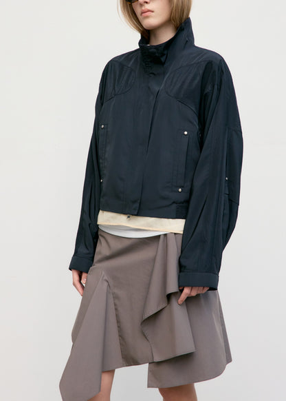 Contrast Zip-up Short Jacket