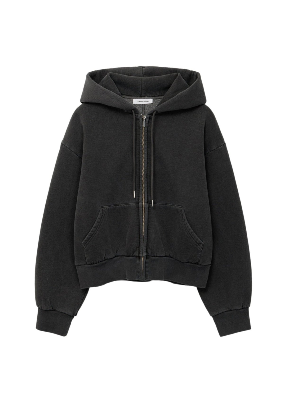 Washed Cotton Zip-Up Hoodie