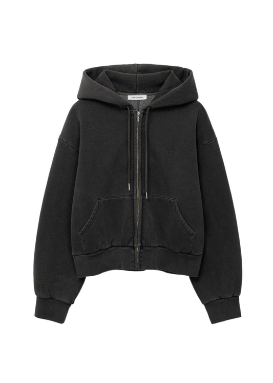 Washed Cotton Zip-Up Hoodie