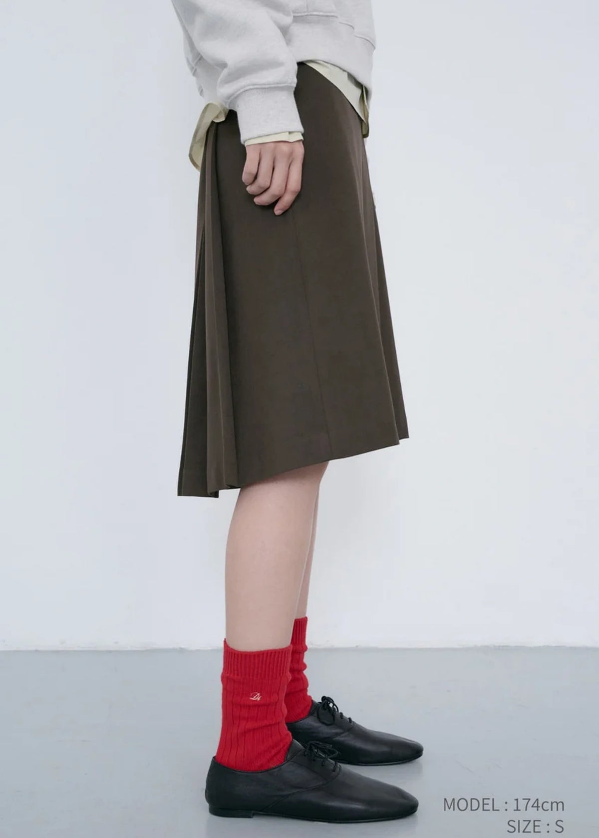 Pleats Midi Wrap Skirt