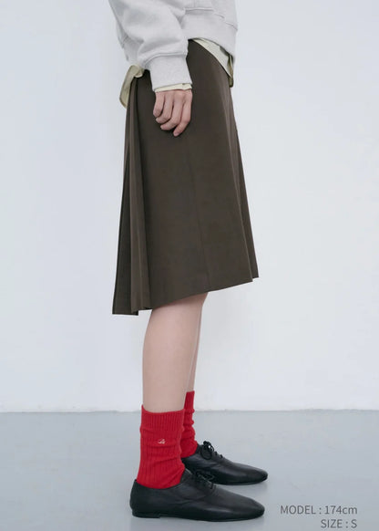 Pleats Midi Wrap Skirt